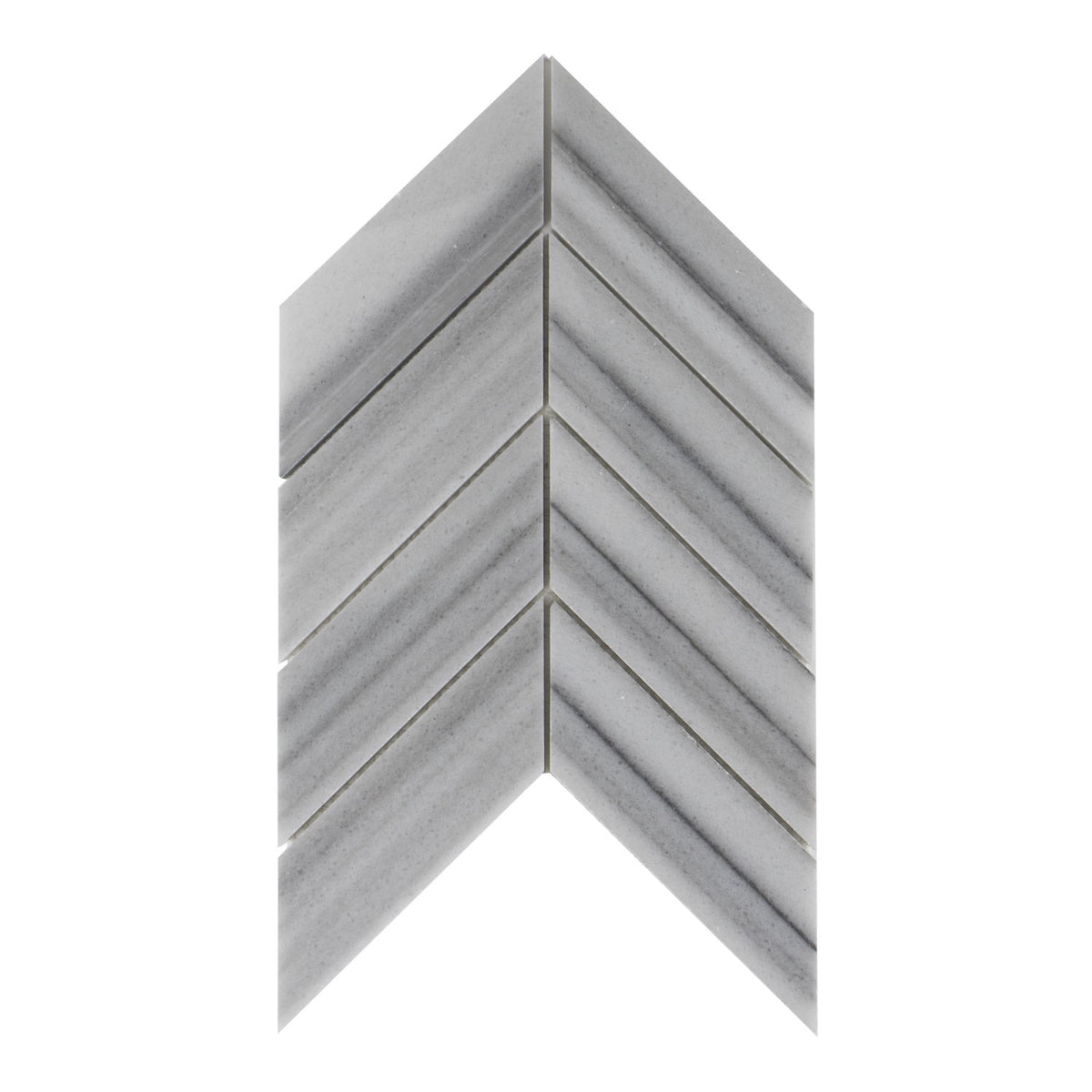 Zebra Chevron 8-in x 12-in Polished Marble Mosaic Floor and Wall Tile( 3.55 sq. ft. /Box )