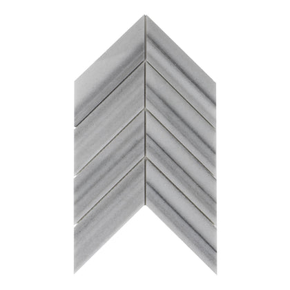 Zebra Chevron 8-in x 12-in Polished Marble Mosaic Floor and Wall Tile( 3.55 sq. ft. /Box )