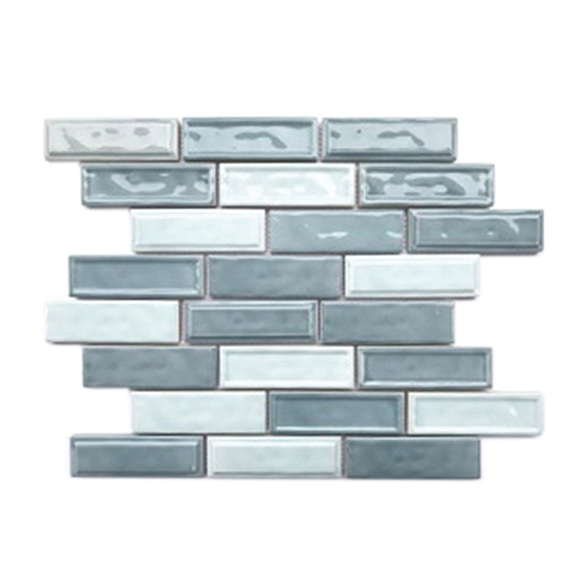 Linear Two Toned 12-in x 12-in Ceramic Mosaic Wall Tile( 10 sq. ft. /Box )
