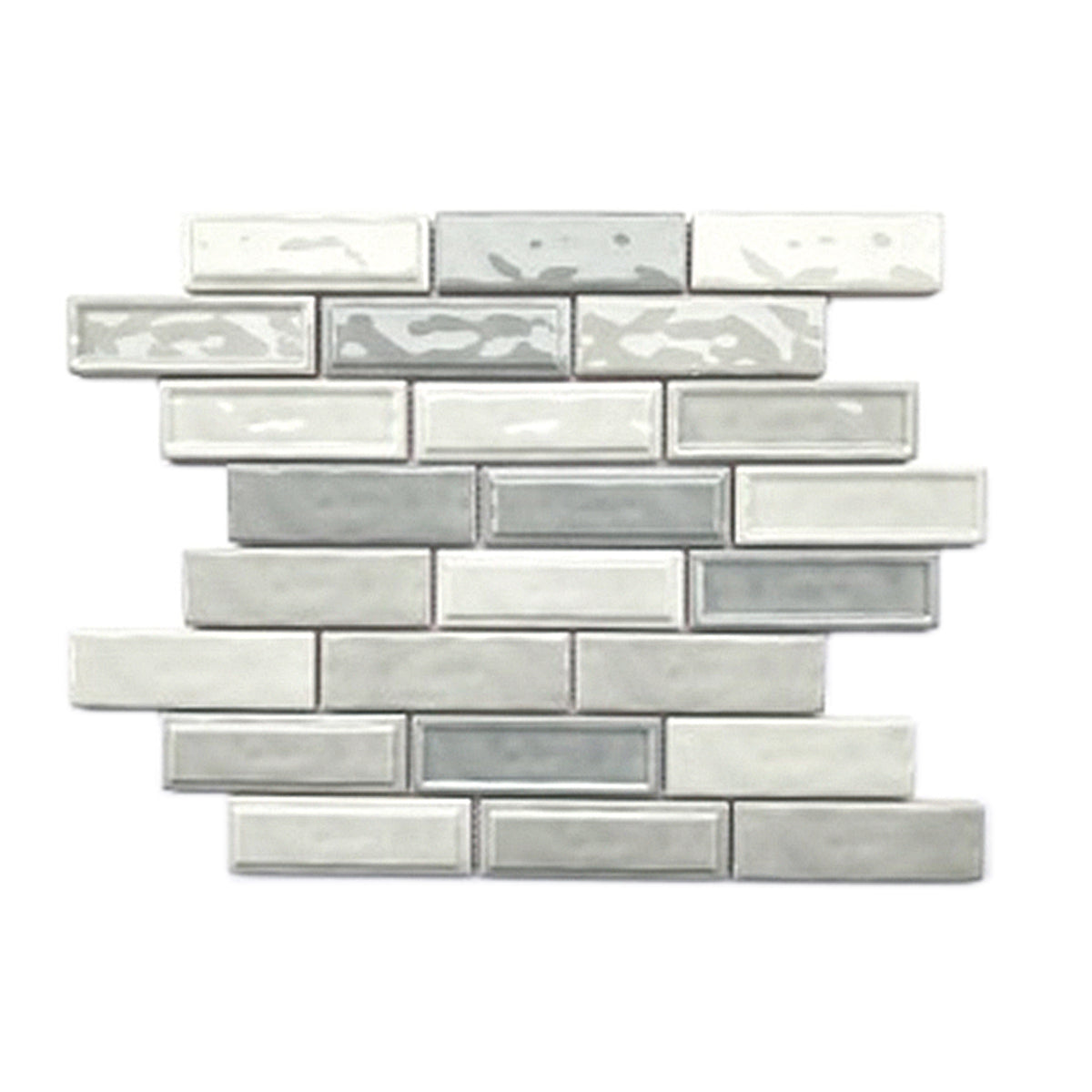 Linear Two Toned 12-in x 12-in Ceramic Mosaic Wall Tile( 10 sq. ft. /Box )