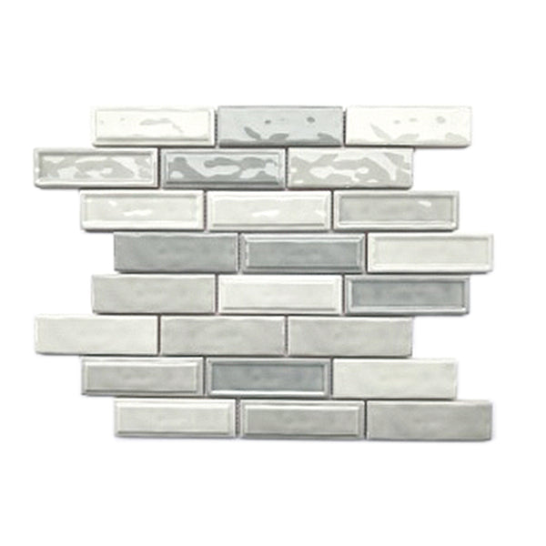 Linear Two Toned 12-in x 12-in Ceramic Mosaic Wall Tile( 10 sq. ft. /Box )