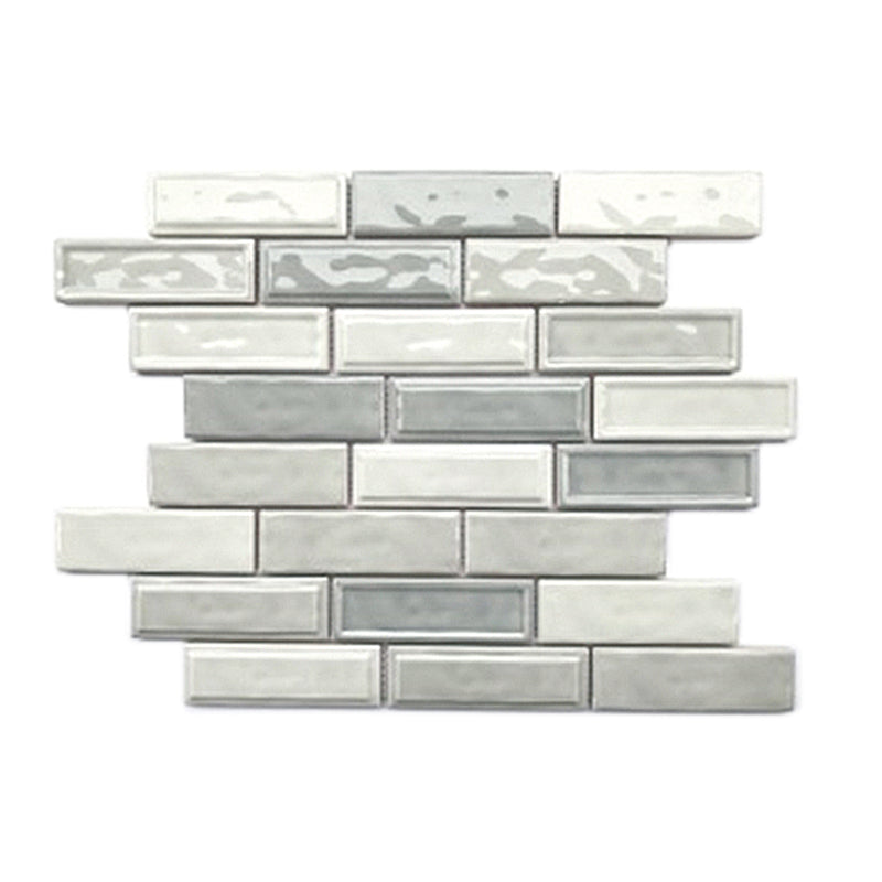 Linear Two Toned 12-in x 12-in Ceramic Mosaic Wall Tile( 10 sq. ft. /Box )