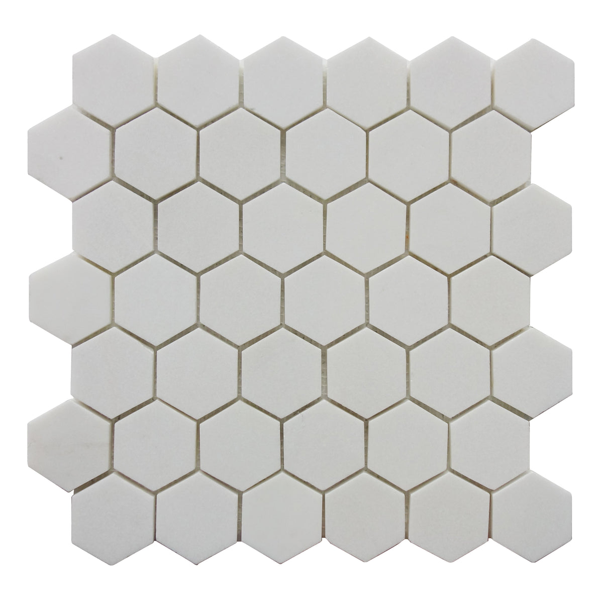 2-in Thassos White Hexagon 12-in x 12-in Polished Marble Mosaic Floor and Wall Tile ( 5 sq. ft. /Box )