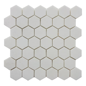 2" Thassos White Hexagon Polished Mosaic