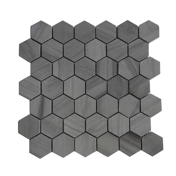 2-in Athens Gray Hexagon 12-in x 12-in Honed Mosaic Tile(1-sq. ft/ Piece)