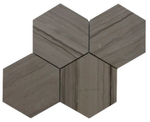 Athens Gray 6" Hexagon Honed Mosaic