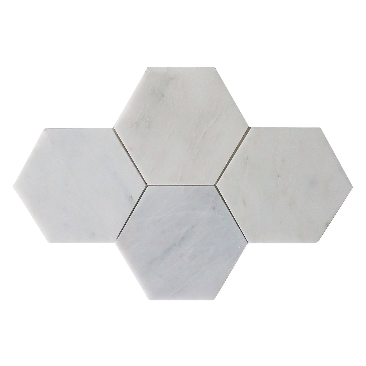 6-in Oriental White Hexagon 12-in x 10-in Polished Marble Mosaic Wall Tile( 4.15 sq. ft. /Box )