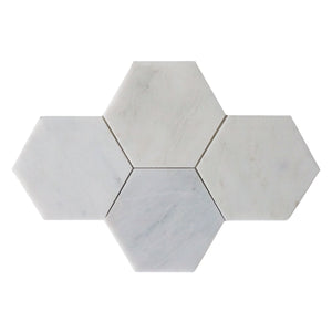 Oriental White 6" Hexagon Polished Mosaic