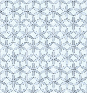 Flower Thassos & Carrara Marble Waterjet