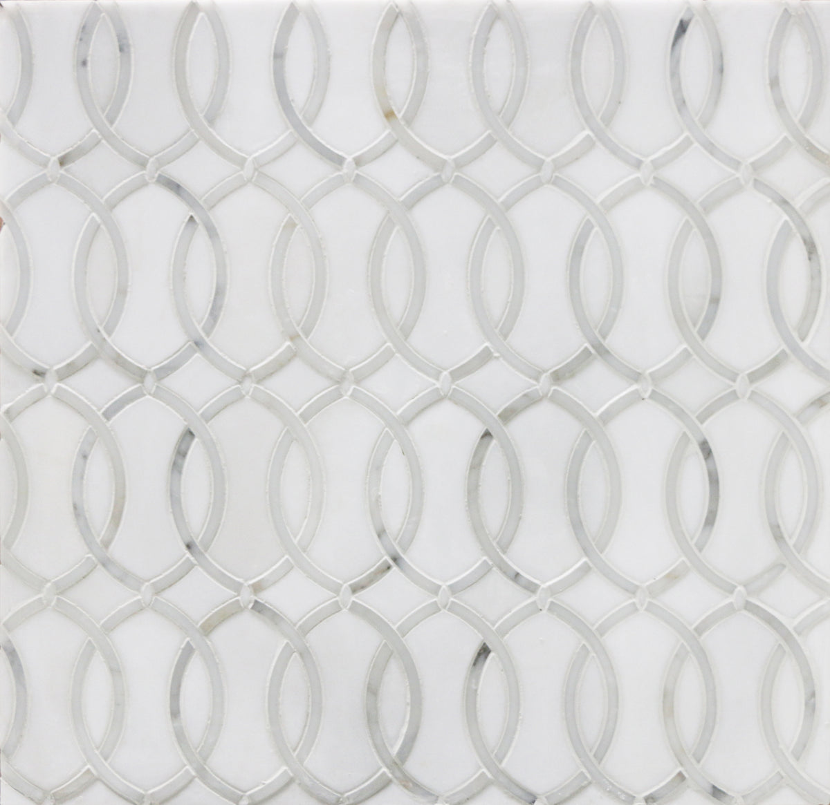 Thassos with Carrara White 12-1/2-in x 11-in Waterjet Mosaic Floor and Wall Tile( 4.75 sq. ft. /Box )