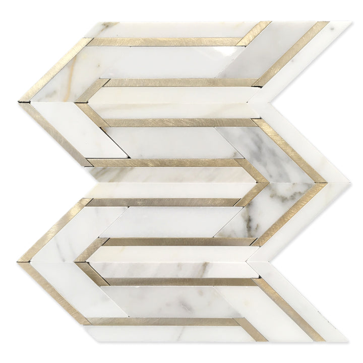 Arrows Calacatta Gold with Metal Marble Waterjet