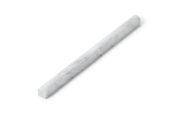 Carrara White 0.5-in x 12-in Polished Marble Pencil Molding Trim(0.04-sq. ft/ Piece)