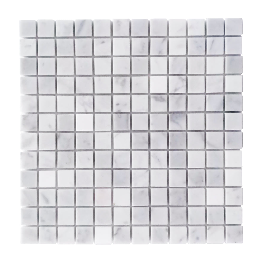 Carrara White 12-in x 12-in Polished Marble Mosaic Floor and Wall Tile( 5 sq. ft. /Box )