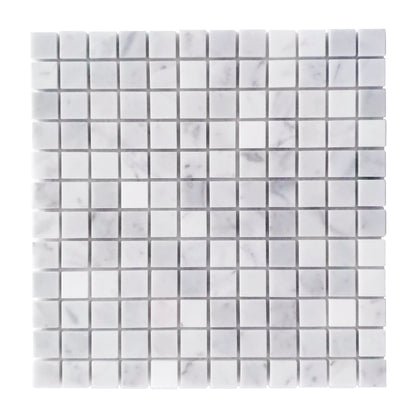 Carrara White 12-in x 12-in Polished Marble Mosaic Floor and Wall Tile( 5 sq. ft. /Box )