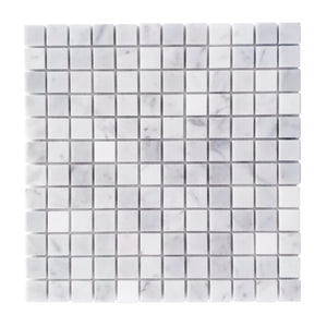 1x1 Carrara White Polished Marble Mosaic