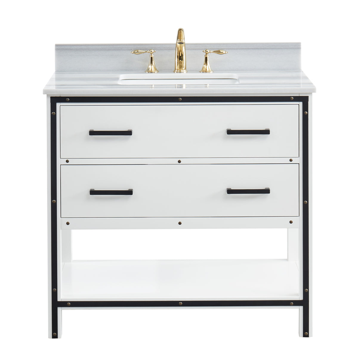 Hendrick 36" Soft White Vanity With Marmara Marble Top