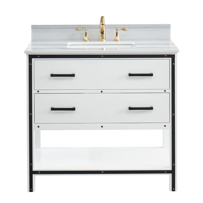 Hendrick 36" Soft White Vanity With Marmara Marble Top