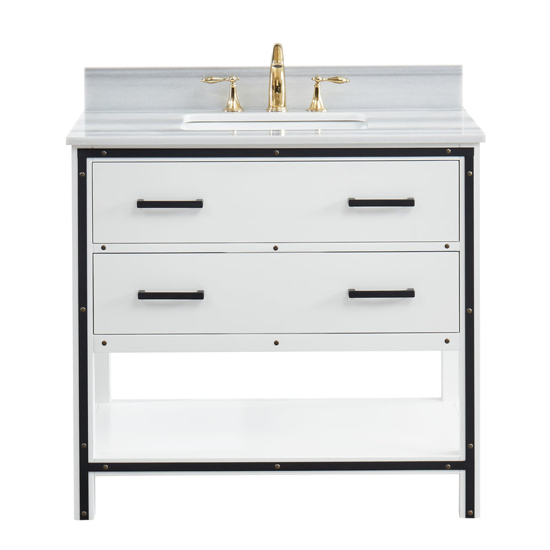 Hendrick 36" Soft White Vanity With Marmara Marble Top