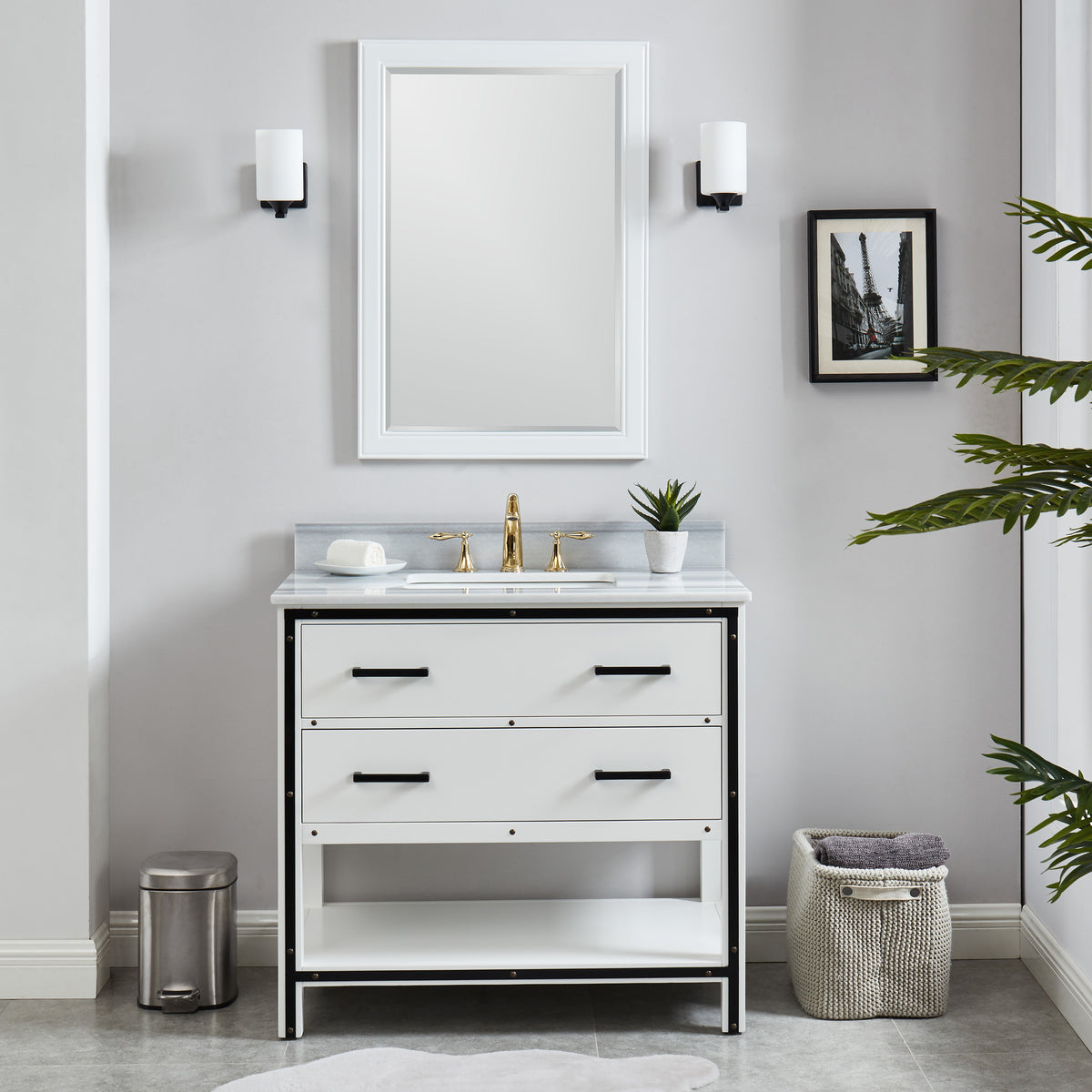 Hendrick 36" Soft White Vanity With Marmara Marble Top