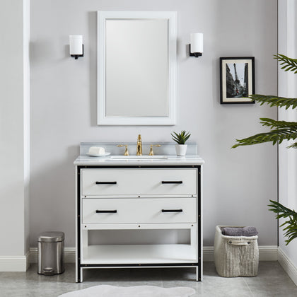 Hendrick 36" Soft White Vanity With Marmara Marble Top