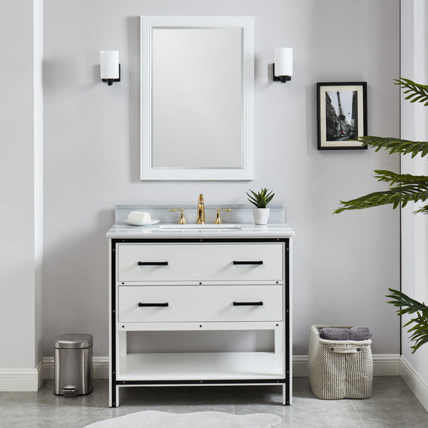 Hendrick 36" Soft White Vanity With Marmara Marble Top