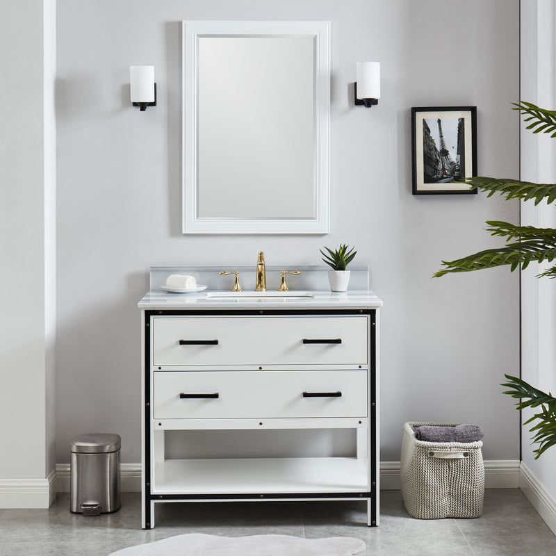 Hendrick 36" Soft White Vanity With Marmara Marble Top