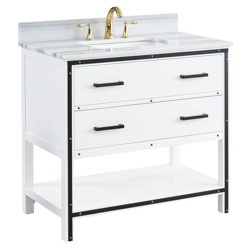 Hendrick 36" Soft White Vanity With Marmara Marble Top