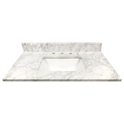 37" Premium Carrara Marble Vanity Top with Sink