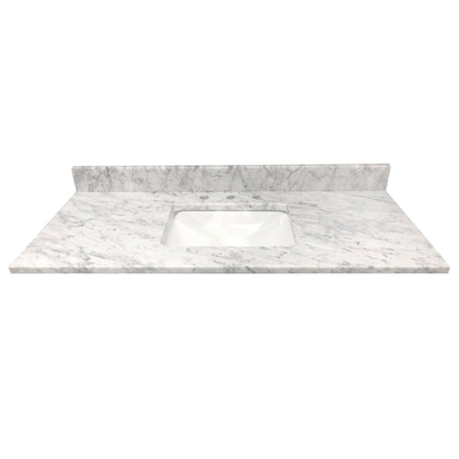 61" Premium Carrara Marble Vanity Top with Sink