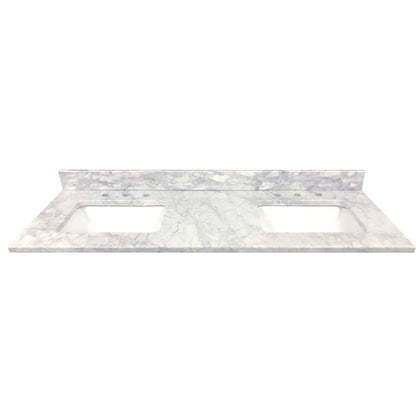 61" Premium Carrara Marble Vanity Top with Sink