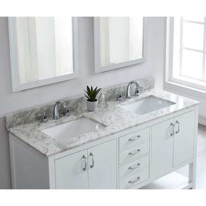 61" Glacier White Granite Vanity Top with Sink
