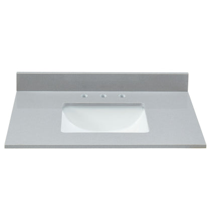 31" Soft Gray Engineered Marble Vanity Top with Sink