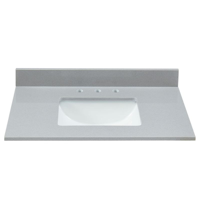 31" Soft Gray Engineered Marble Vanity Top with Sink