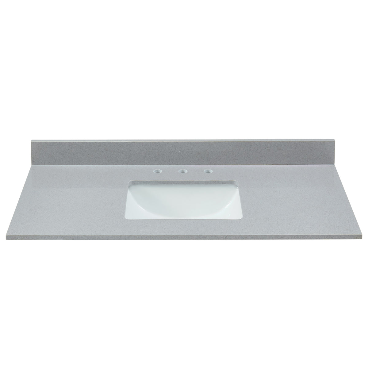 61" Soft Gray Engineered Marble Vanity Top with Sink