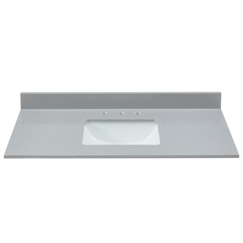 49" Soft Gray Engineered Marble Vanity Top with Sink