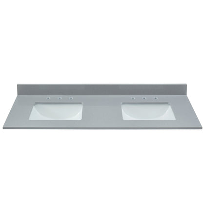 61" Soft Gray Engineered Marble Vanity Top with Sink