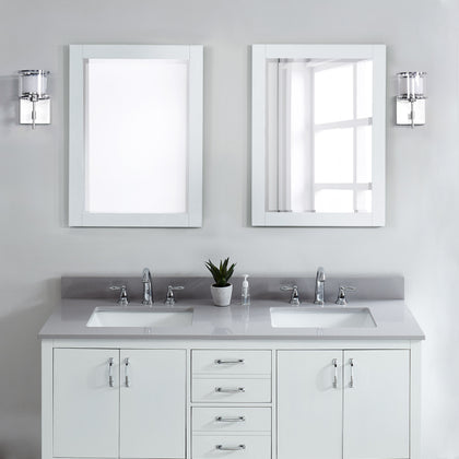 61" Soft Gray Engineered Marble Vanity Top with Sink