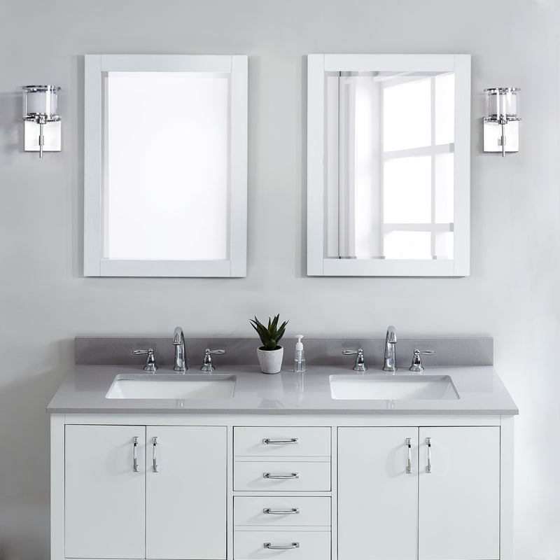 61" Soft Gray Engineered Marble Vanity Top with Sink