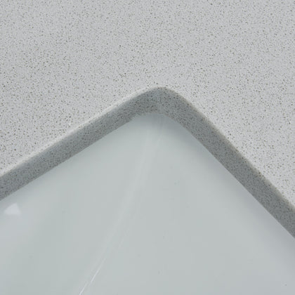 61" Soft Gray Engineered Marble Vanity Top with Sink