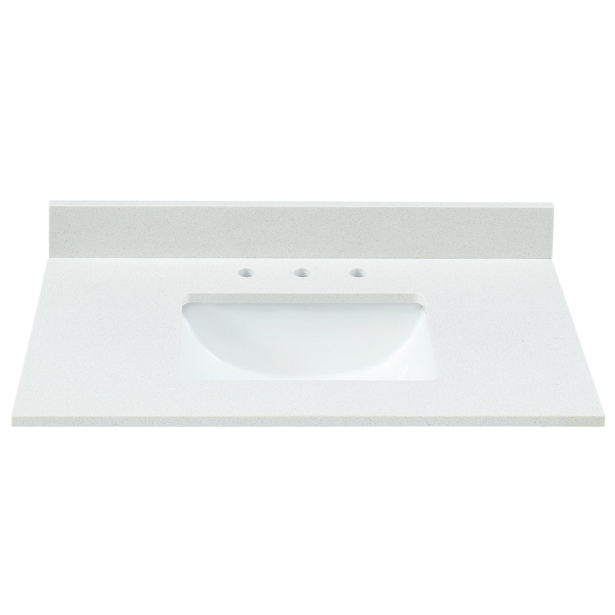 61" Snow White Engineered Marble Vanity Top with Sink