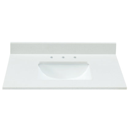 31" Snow White Engineered Marble Vanity Top with Sink