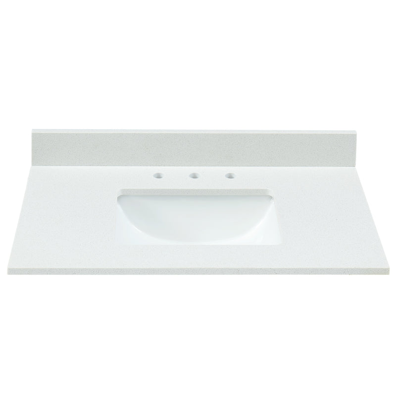 31" Snow White Engineered Marble Vanity Top with Sink