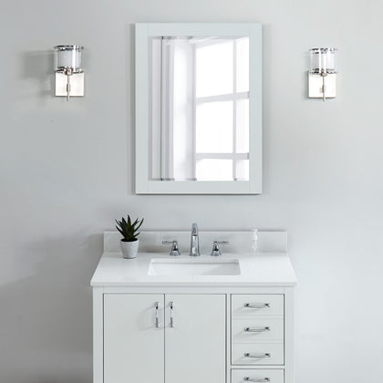 31" Snow White Engineered Marble Vanity Top with Sink
