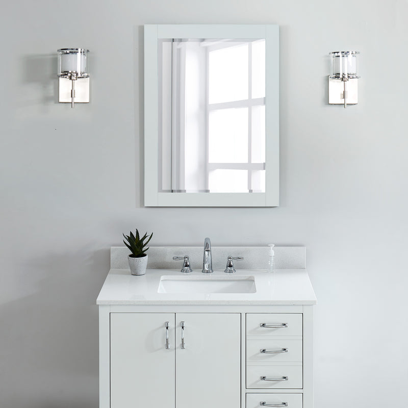 31" Snow White Engineered Marble Vanity Top with Sink