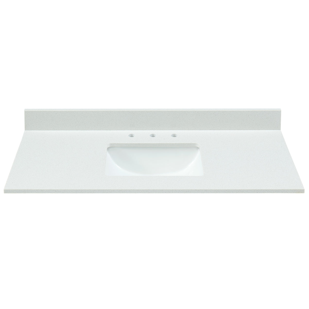 61" Snow White Engineered Marble Vanity Top with Sink