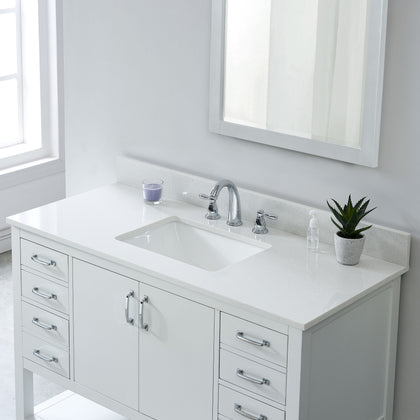 49" Snow White Engineered Marble Vanity Top with Sink