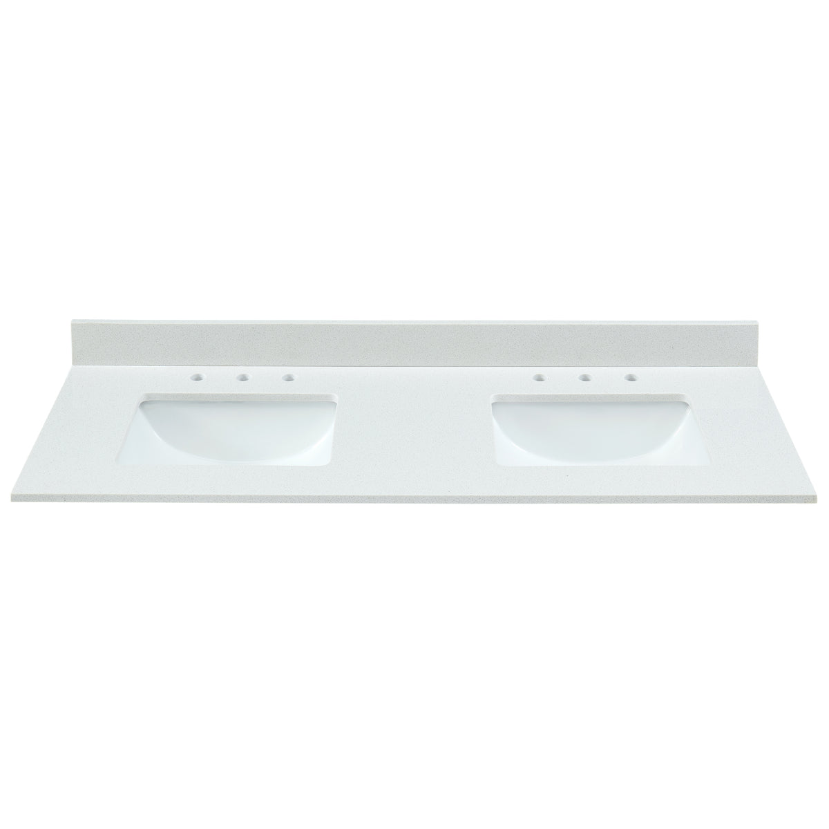 61" Snow White Engineered Marble Vanity Top with Sink