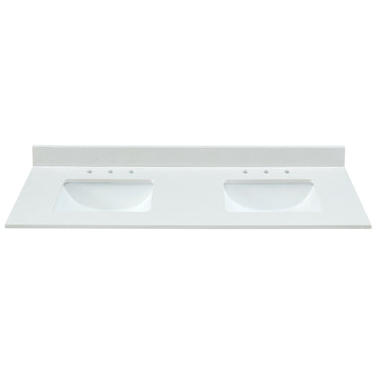 61" Snow White Engineered Marble Vanity Top with Sink