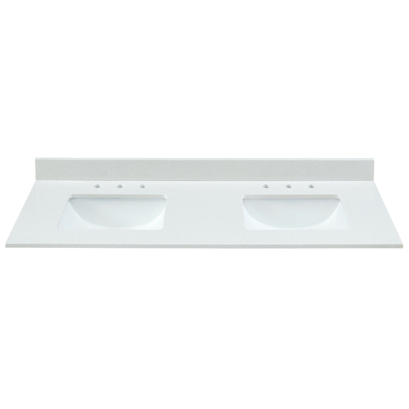 61" Snow White Engineered Marble Vanity Top with Sink