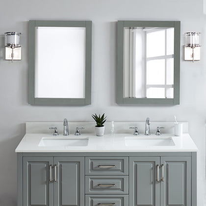61" Snow White Engineered Marble Vanity Top with Sink